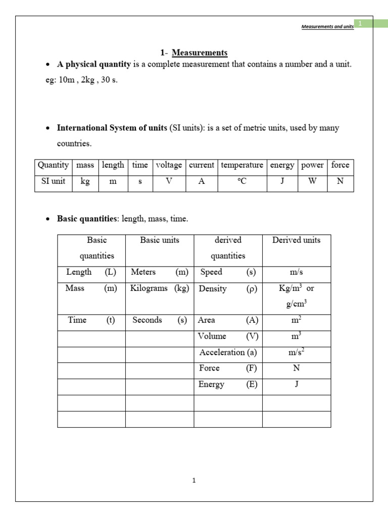 Understanding Measurements and Units | PDF | Density | Volume