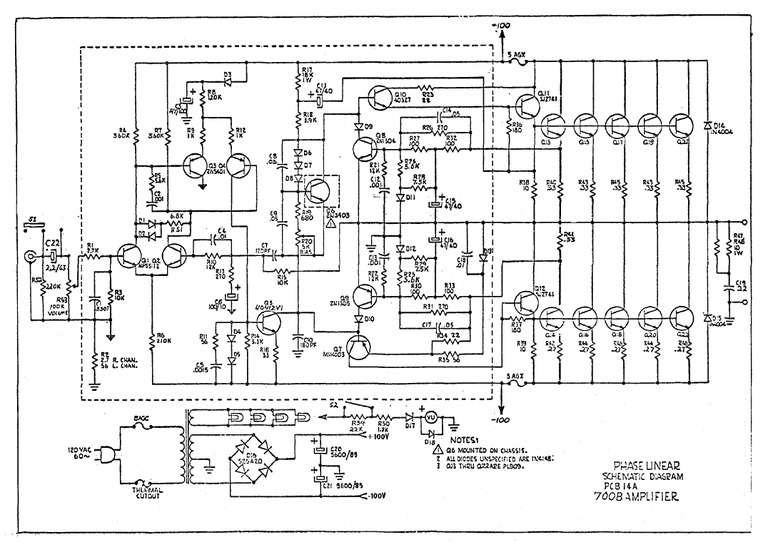 Phase Linear 700b Power Amplifier Schematic