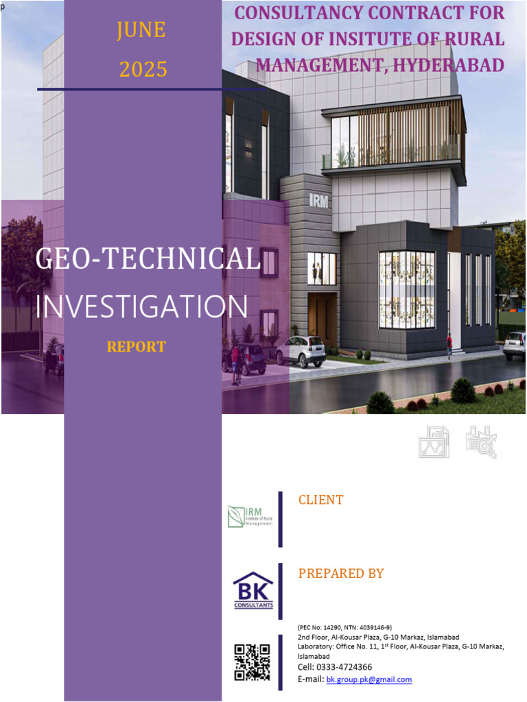 Geotechnical Report for IRM Hyderabad | PDF | Earth Sciences | Geology