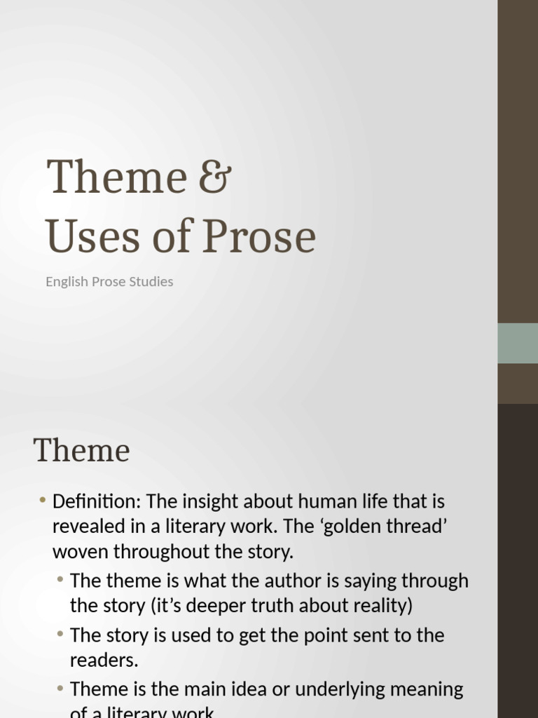 Understanding Themes in Prose Literature | PDF | Non Fiction