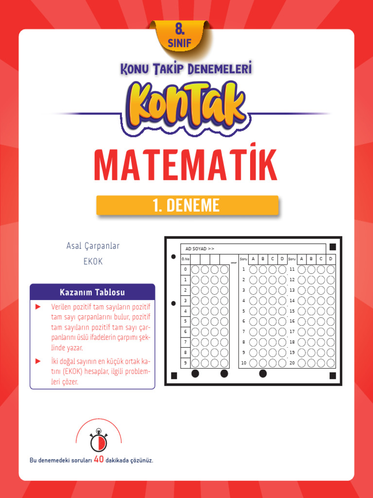 Paraf LGS Kontak Matematik Denemeleri | PDF