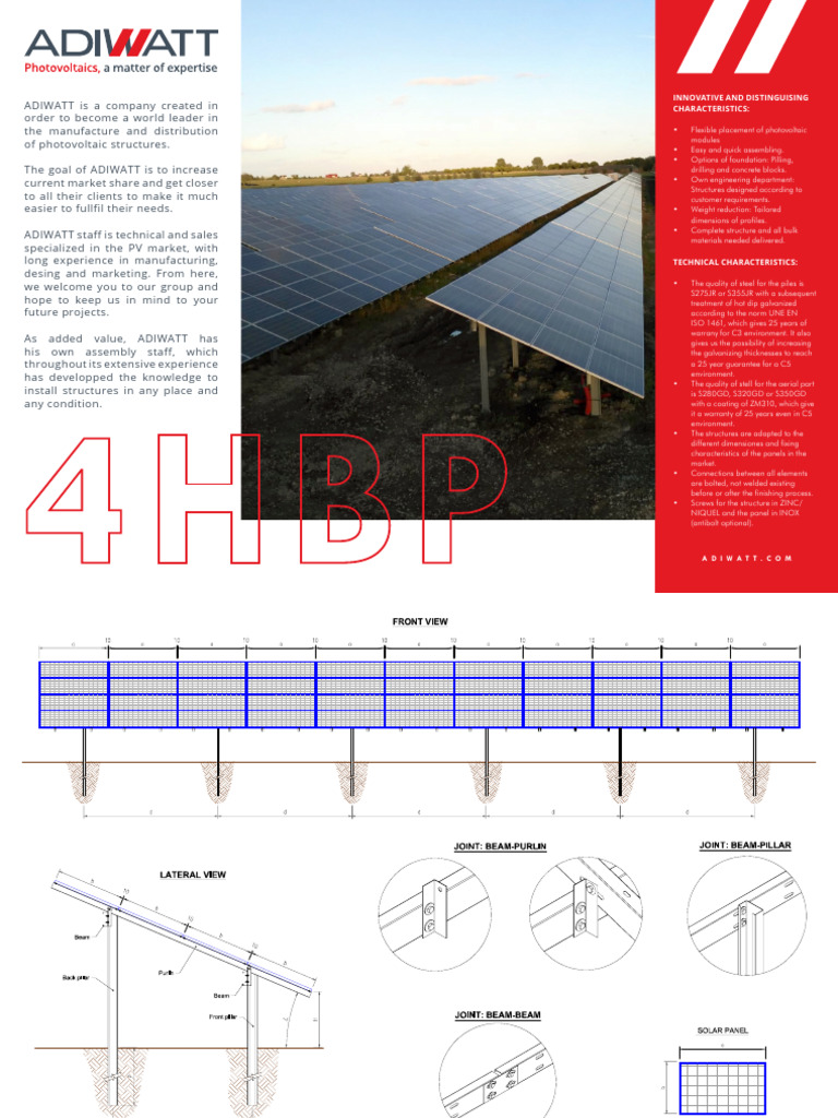 Custom Photovoltaic Structures by ADIWATT | PDF | Photovoltaics ...