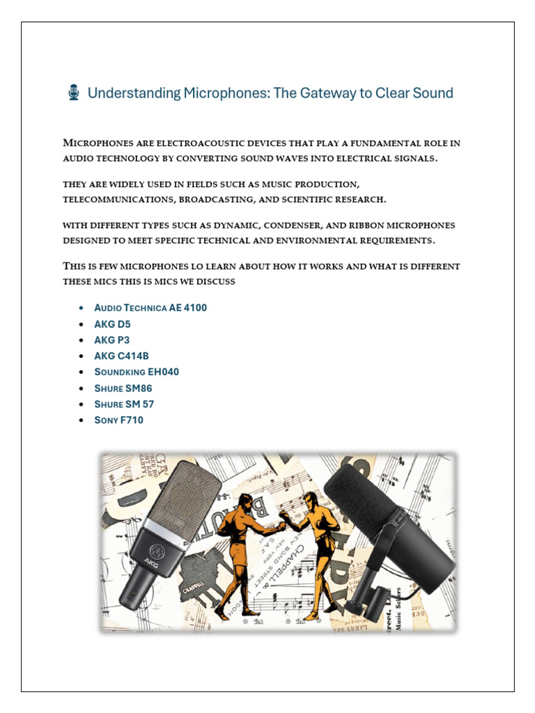 Understanding Microphones The Gateway To Clear Sound | PDF | Microphone ...
