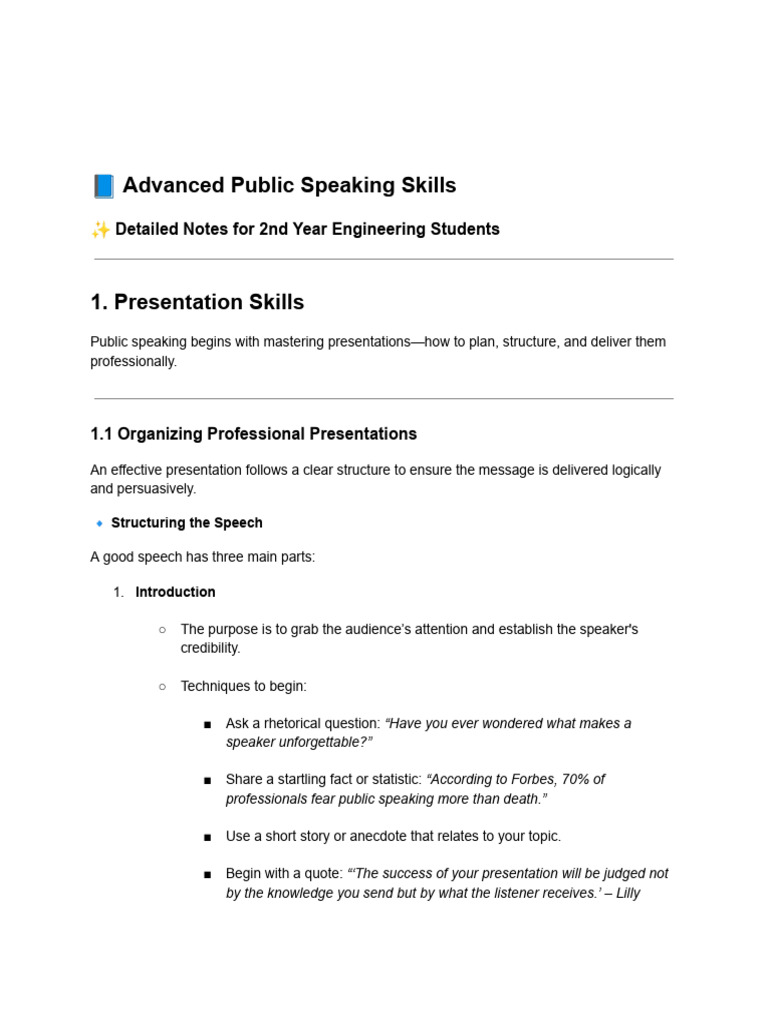 Public Speaking Principles for Students | PDF | Public Speaking ...
