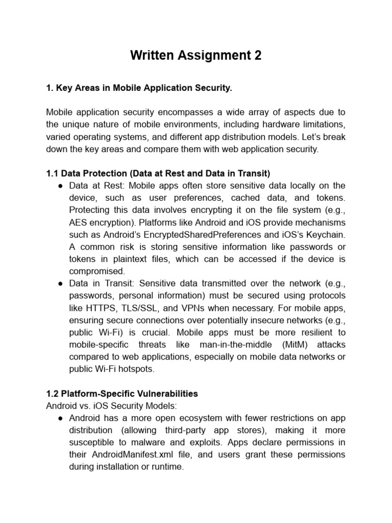 Mobile App Security: Key Areas Explained | PDF | Security | Computer ...