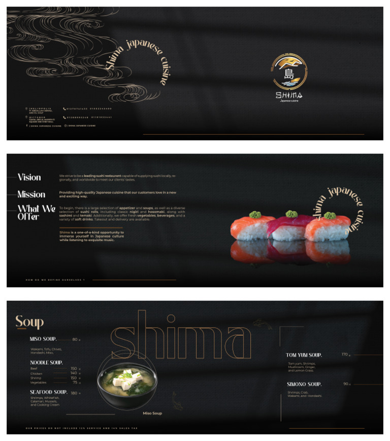 Shima Menu | PDF