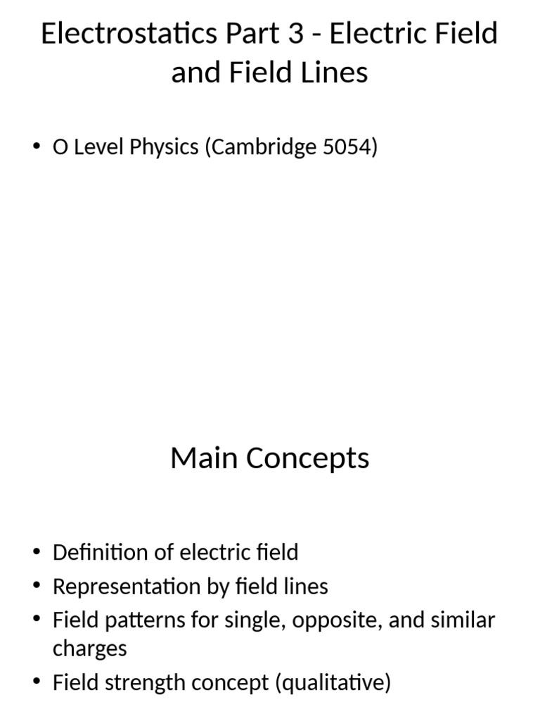 Electric Fields and Field Lines Explained | PDF