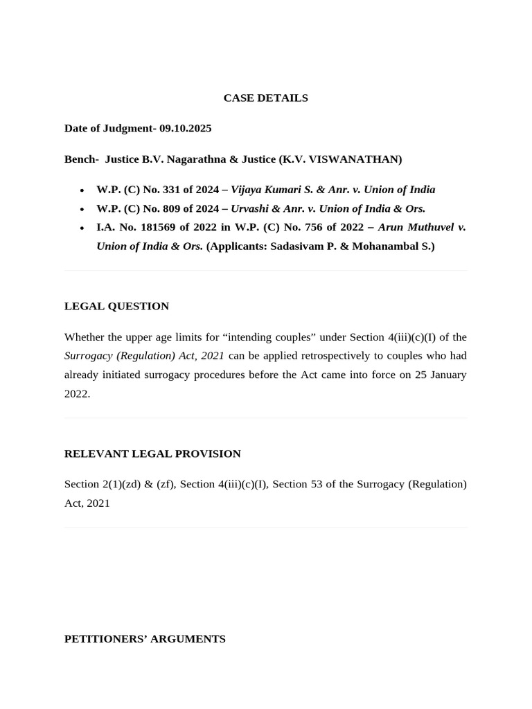 Surrogacy Age Limit Ruling Explained | PDF | Surrogacy | Justice