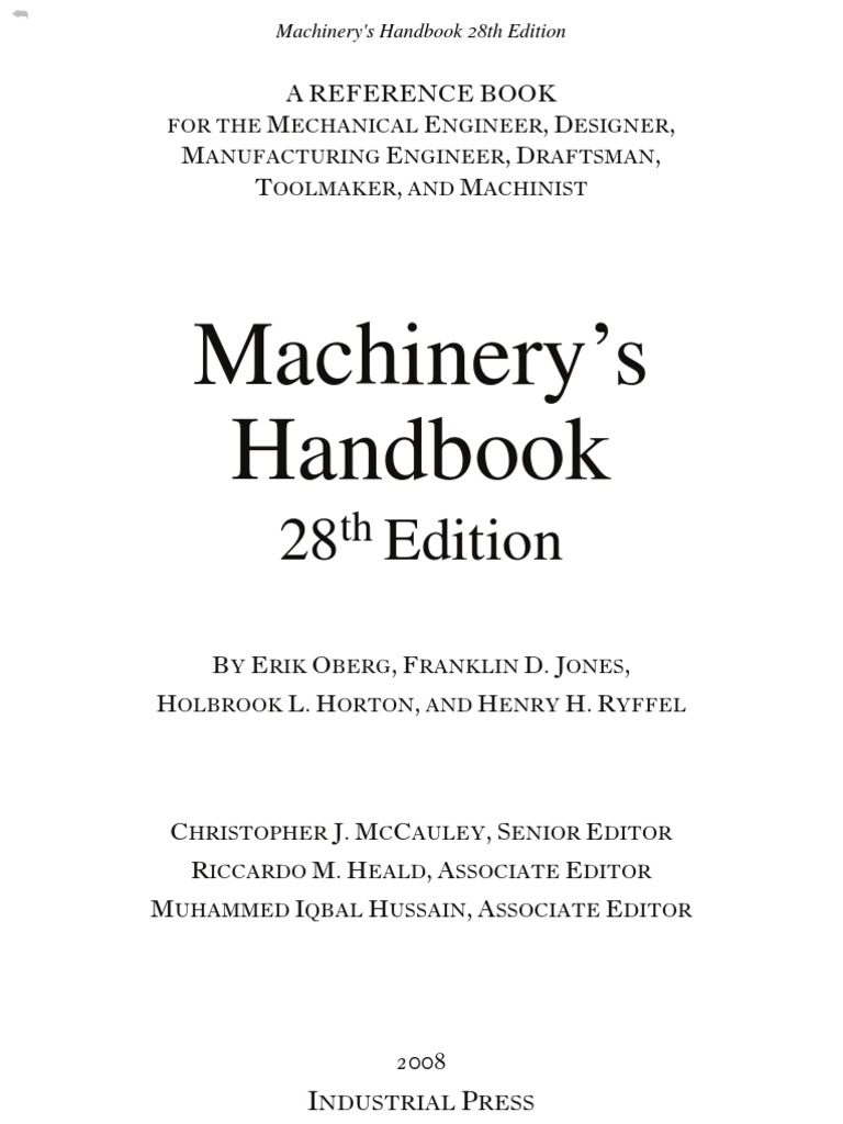 Machinery's Handbook 28 Edition PDF Screw Gear