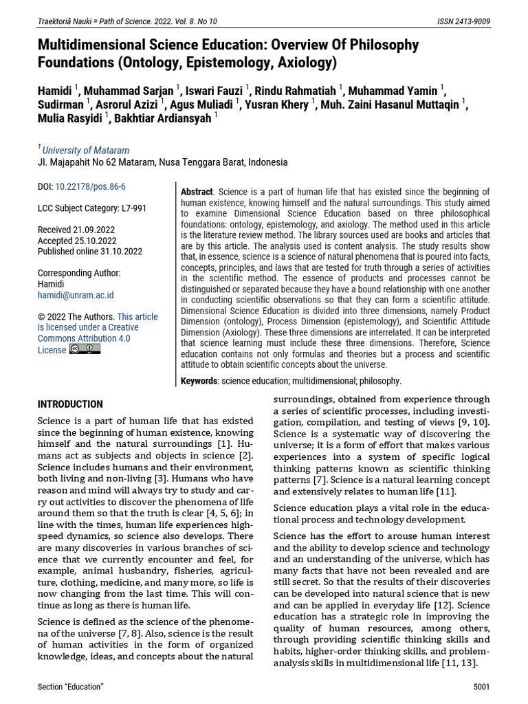 Multidimensional Science Education Overview | PDF | Science | Hypothesis
