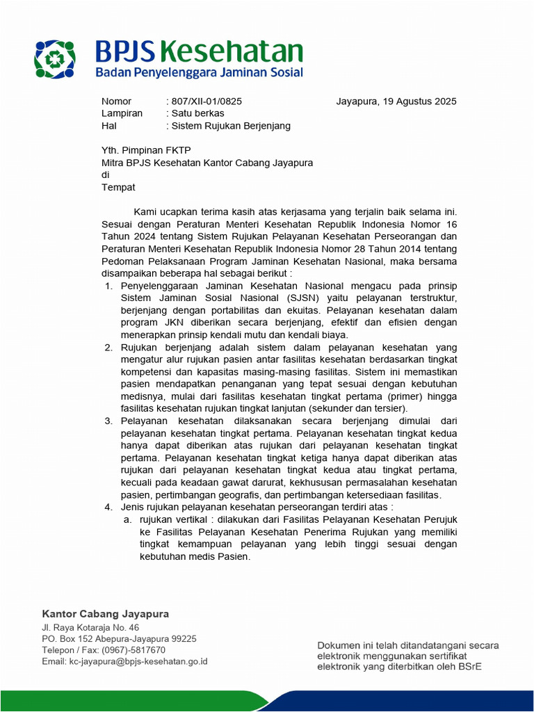 Sistem Rujukan Berjenjang JKN 2025 | PDF