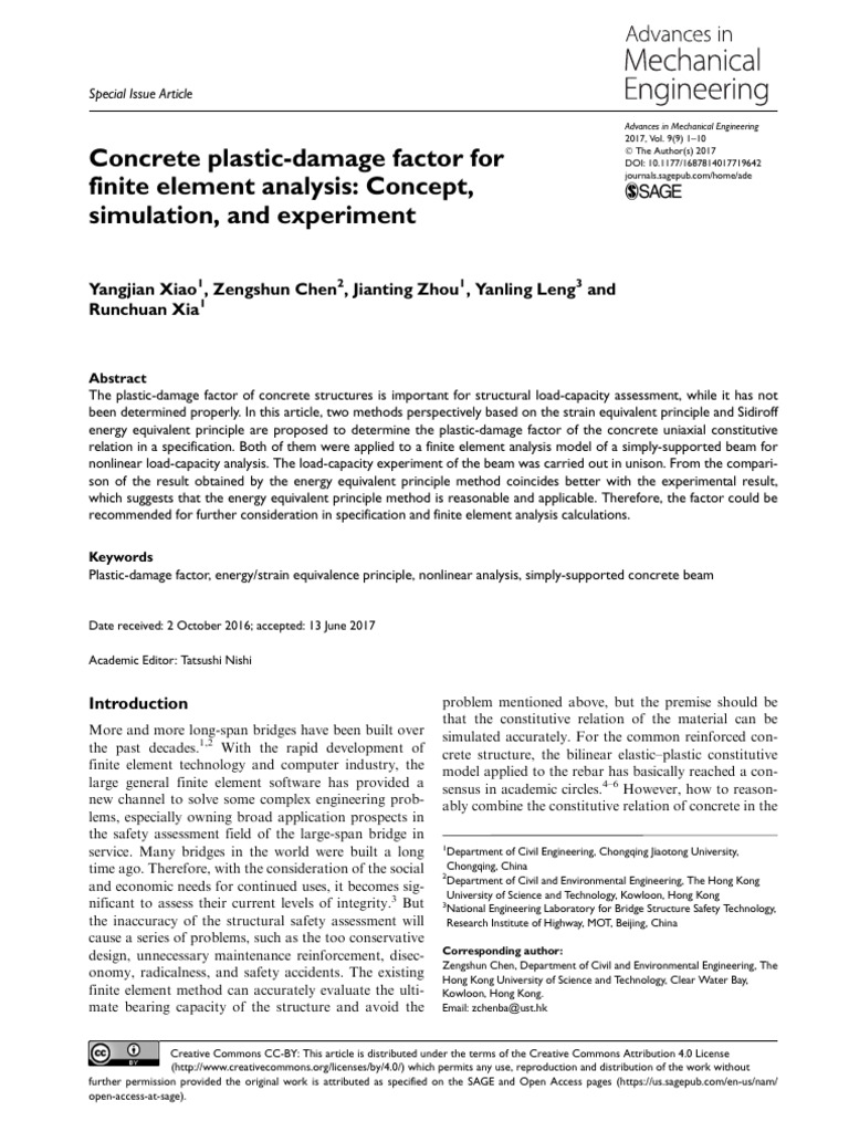 Concrete Plastic-Damage Factor Analysis | PDF | Deformation ...