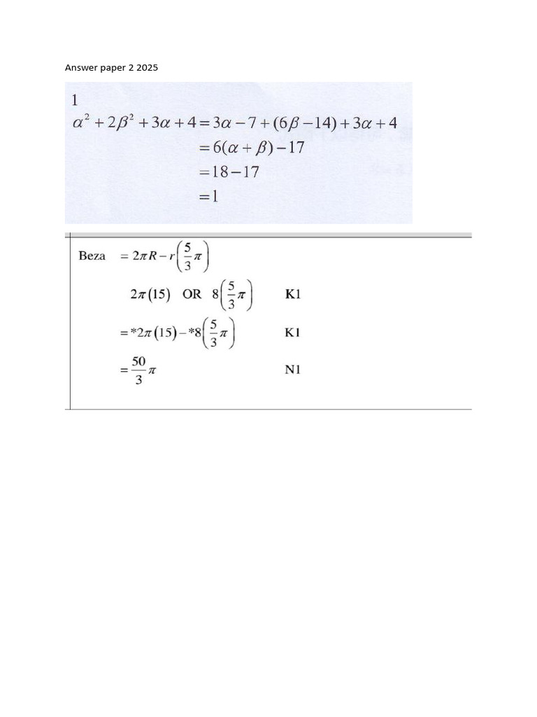 Answer Paper 2 2025 | PDF