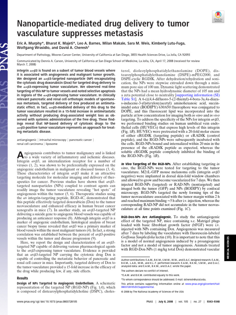 Murphy Et Al 2008 Nanoparticle Mediated Drug Delivery To Tumor ...