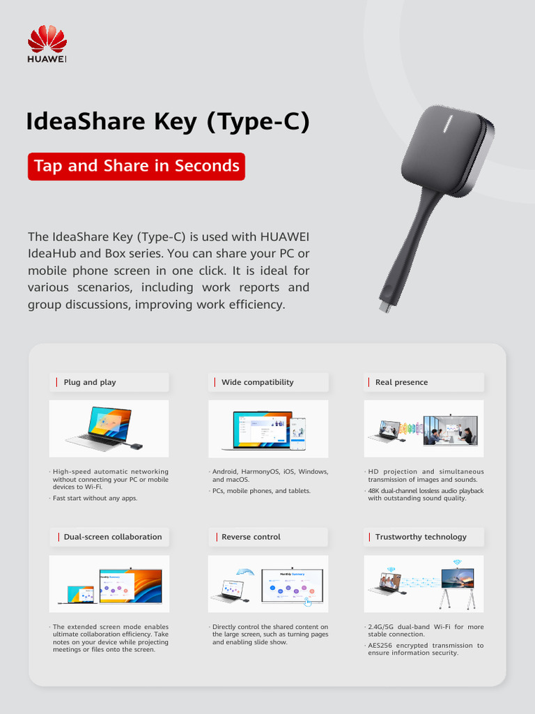 Huawei IdeaShare Key (Type-C) Overview | PDF | Consumer Electronics ...
