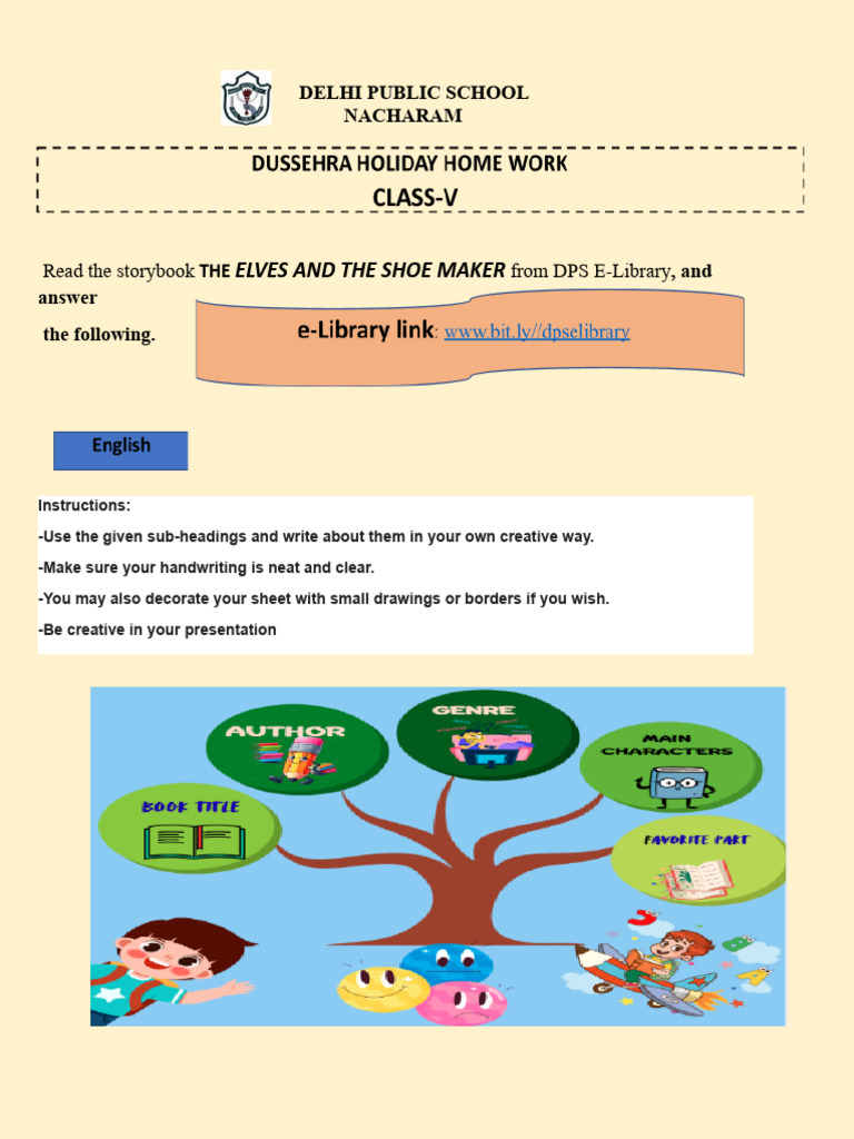 Class 5 Holiday HW (Dussehra) | PDF