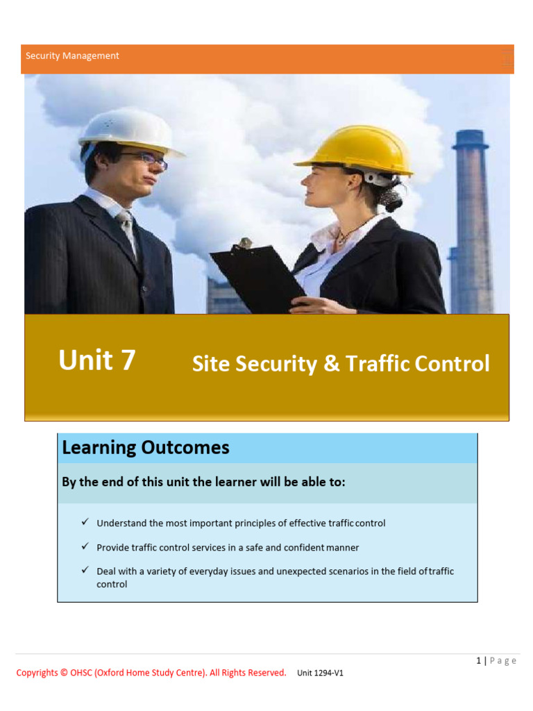 Security and Traffic Control Principles | PDF | Traffic | Emergency