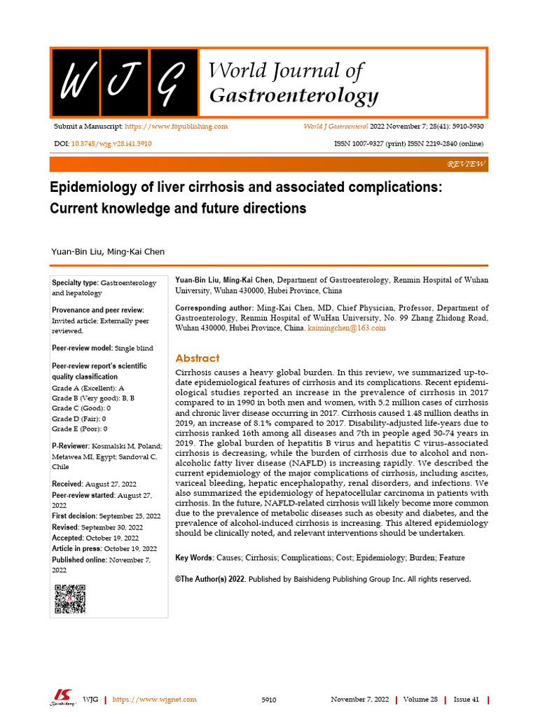 Epidemiology of Liver Cirrhosis Trends | PDF | Cirrhosis | Liver