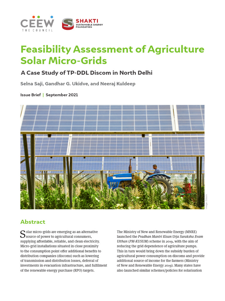 Feasibility of Solar Micro-Grids in Agriculture | PDF | Solar Power ...