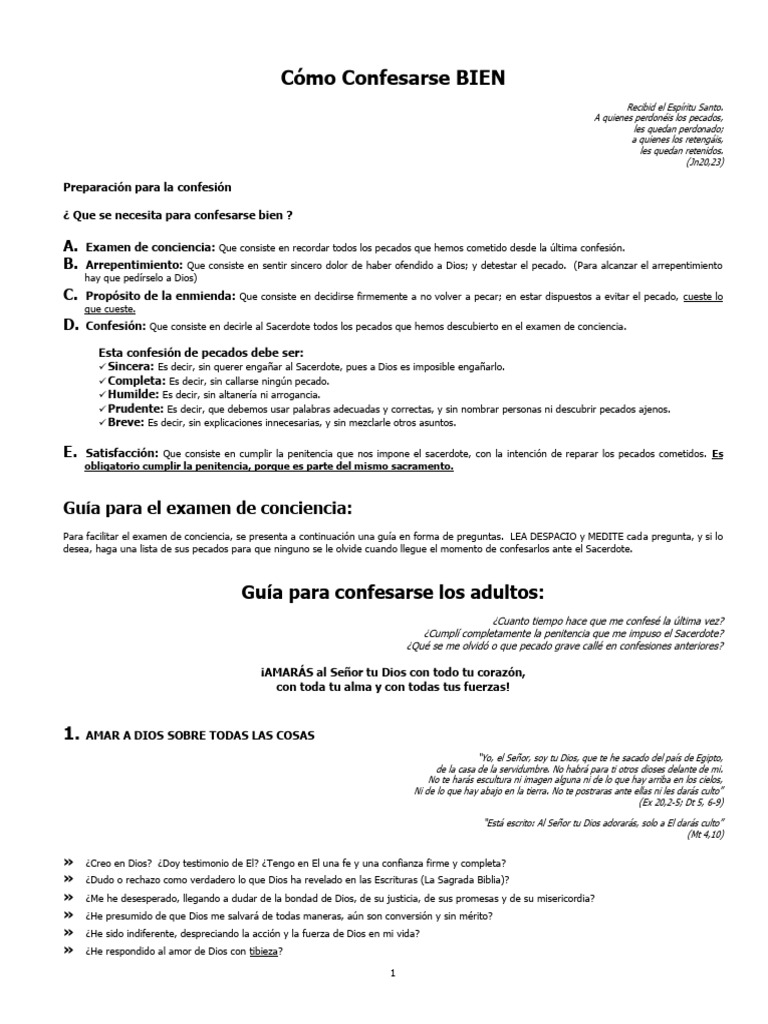 Guía para una Confesión Efectiva | PDF | Pecado | eucaristía