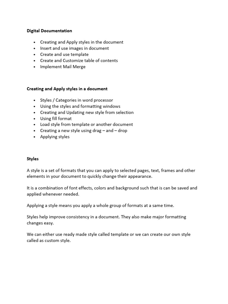 Digital Documentation 1 Class X | PDF | Paragraph | Document