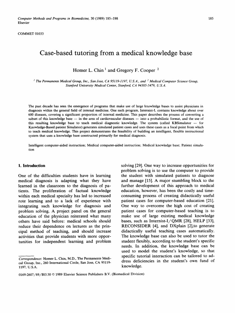 Case Based Knowledge Base. | PDF | Medical Diagnosis | Knowledge