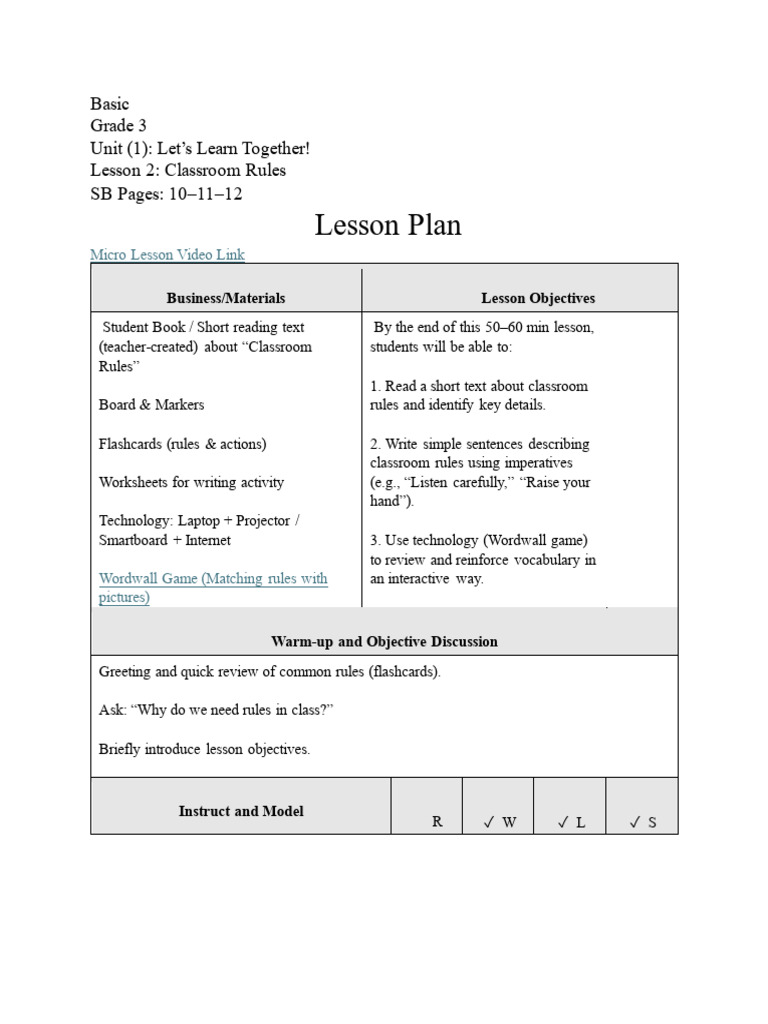 Technology Enriched Reading and Writing Lesson Plan 2 | PDF | Lesson ...