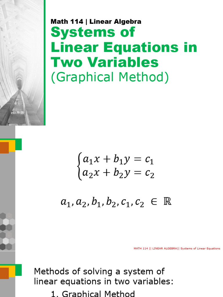 Graphical Solutions for Linear Equations | PDF | Equations | System Of ...