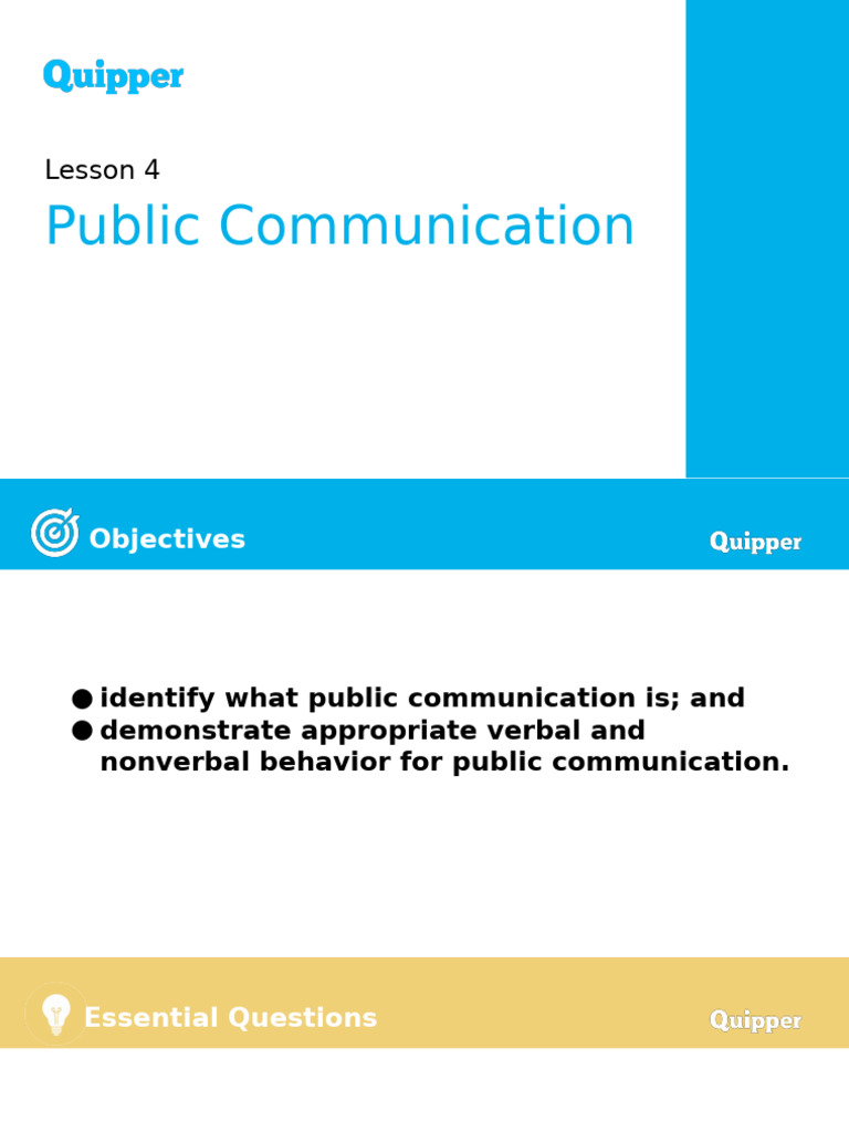 Oral Communication Unit 4 Lesson 4 Public Communication 1 | PDF ...