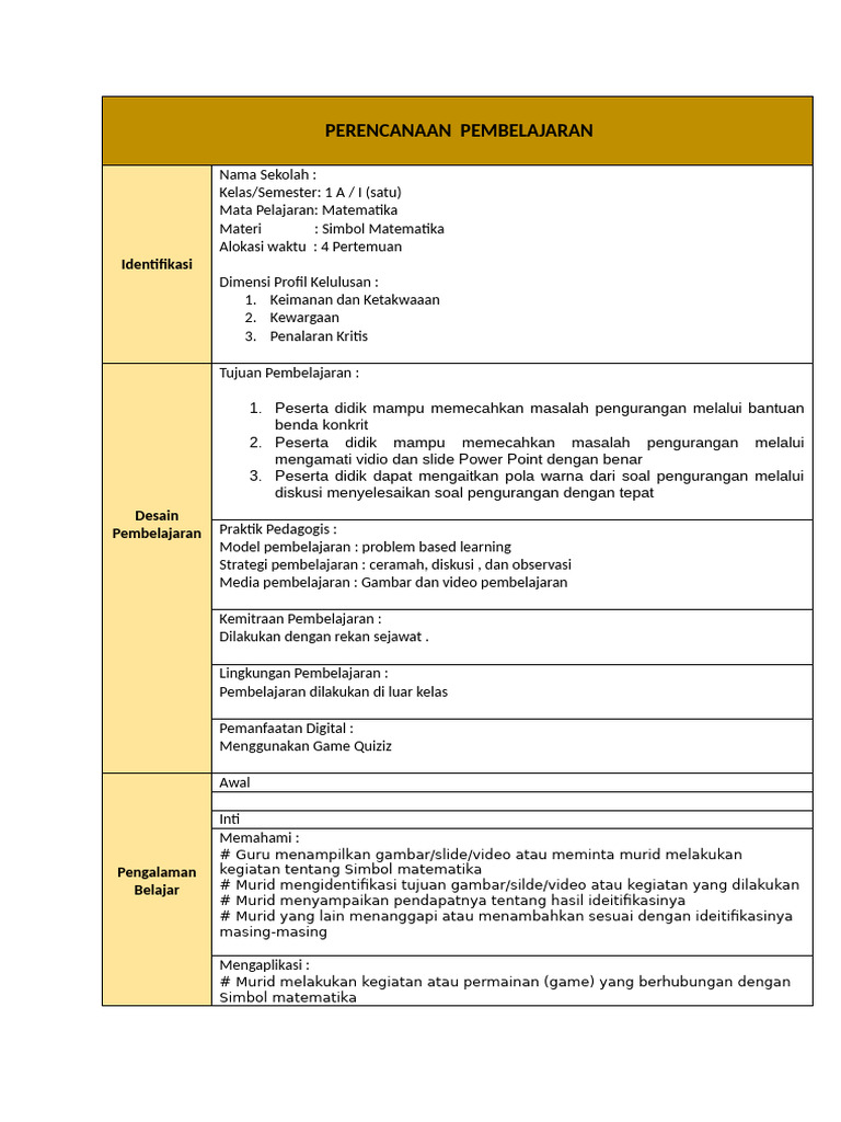 Perencanaan Pembelajaran Pdf