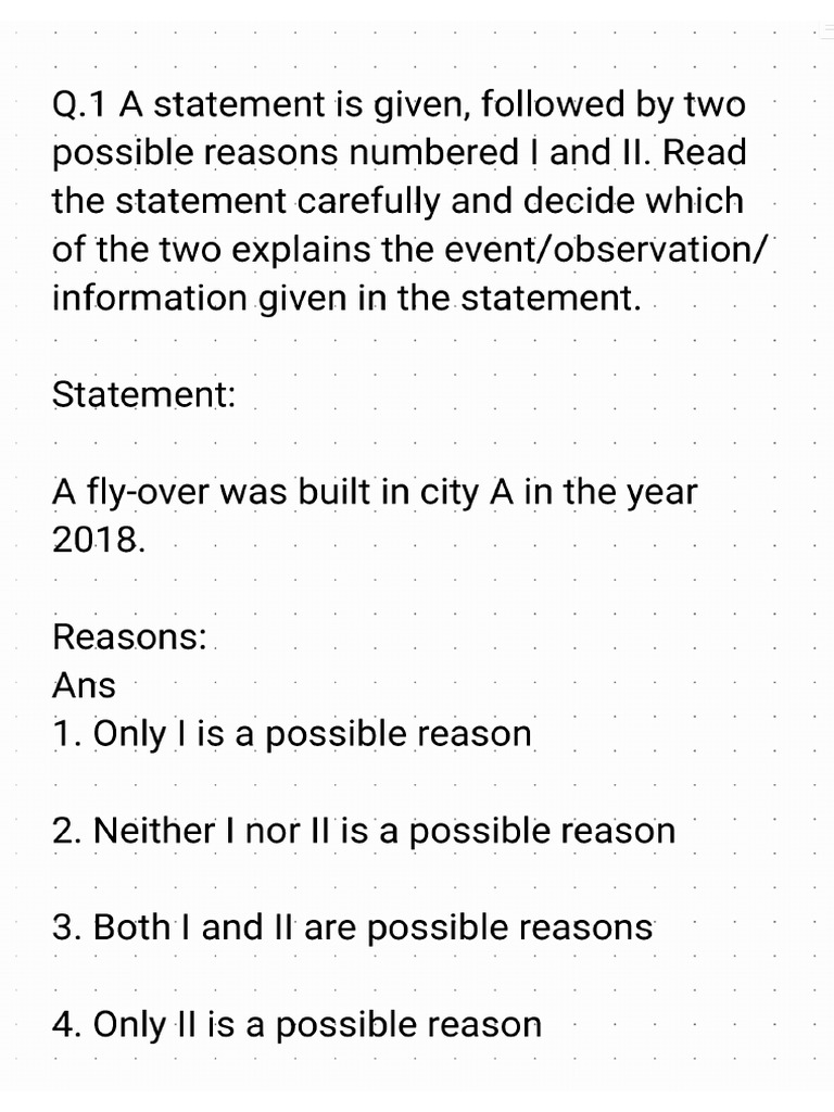 Statement Questions | PDF