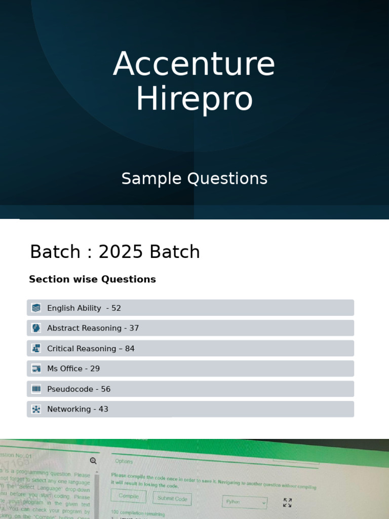 Accenture Hirepro Assessment Guide | PDF | Integer (Computer Science ...