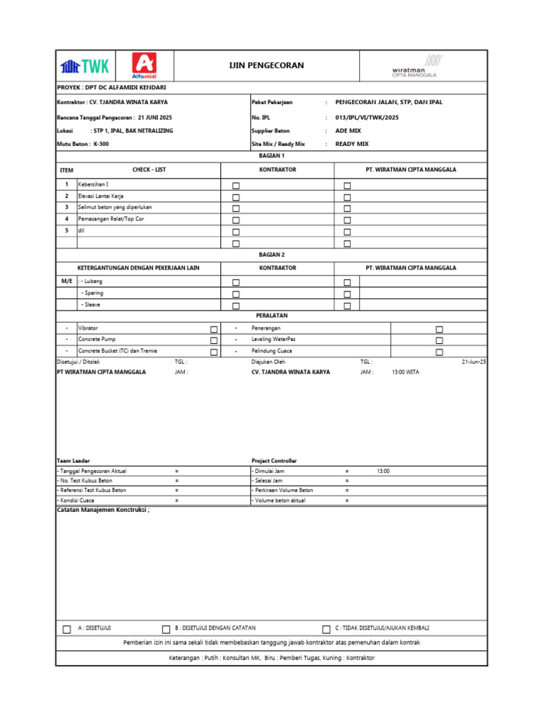 Proyek Pengecoran DPT Alfamidi Kendari | PDF