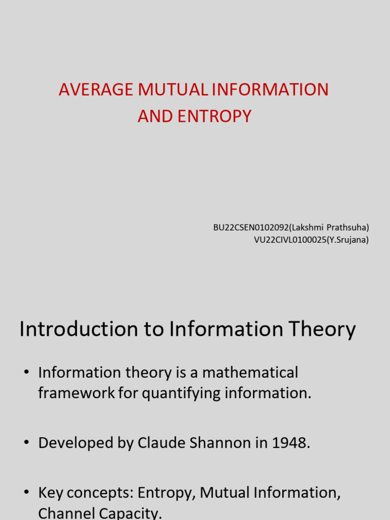 Average Mutual Information Explained | PDF | Information | Mathematics