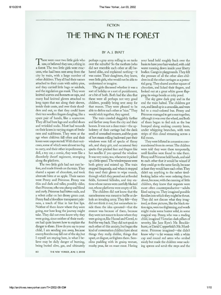 The Thing in the Forest Analysis PDF
