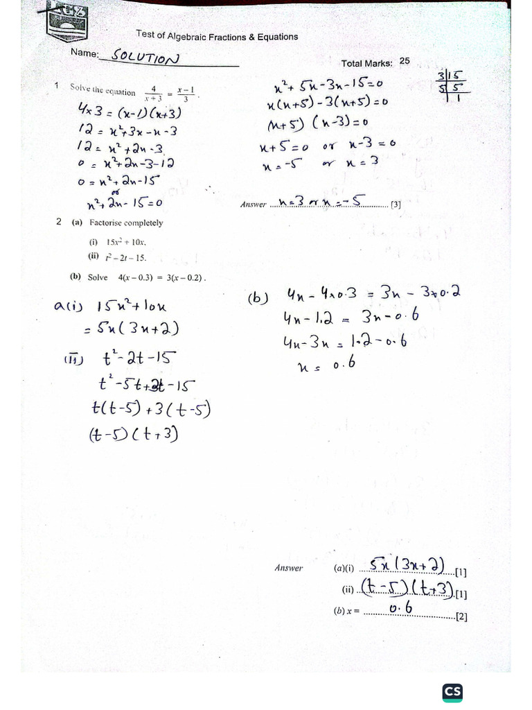 Ex 1a, 1b Test Solved | PDF