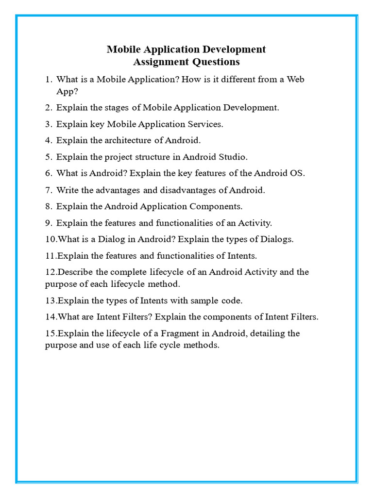 MAD Assignment Questions | PDF