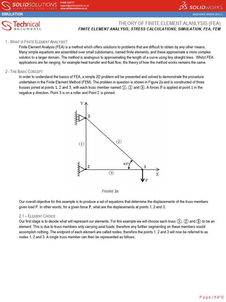 FEA Theory and Truss Analysis Guide | PDF | Finite Element Method ...
