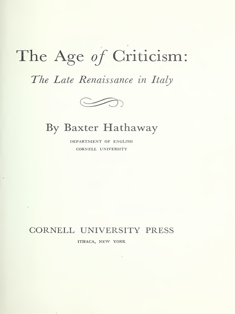 Late Renaissance Literary Criticism | PDF | Aristotle | Rhetoric
