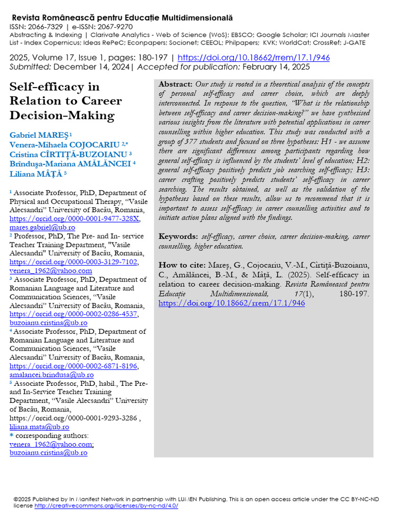 7155-Article Text-24756-1-10-20250324 | PDF | Self Efficacy | Cognitive ...