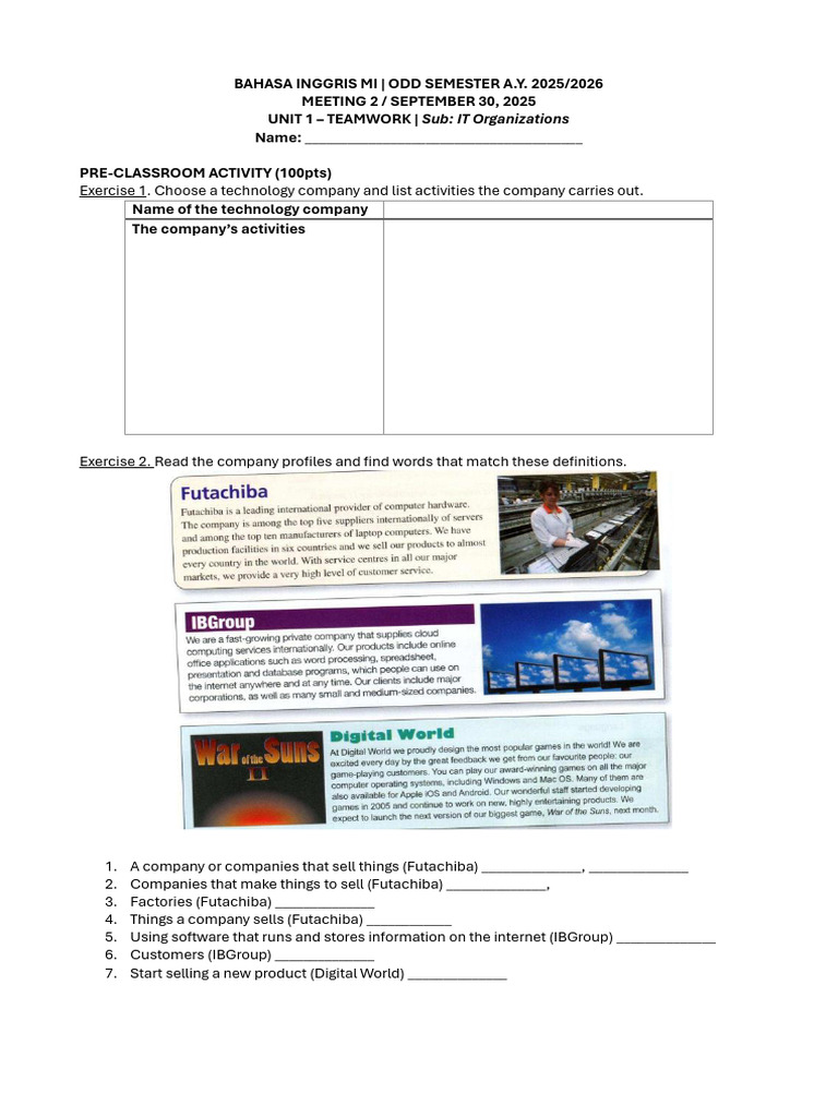 Worksheet Meeting 2 - Sept 30 | PDF | Computing | Software