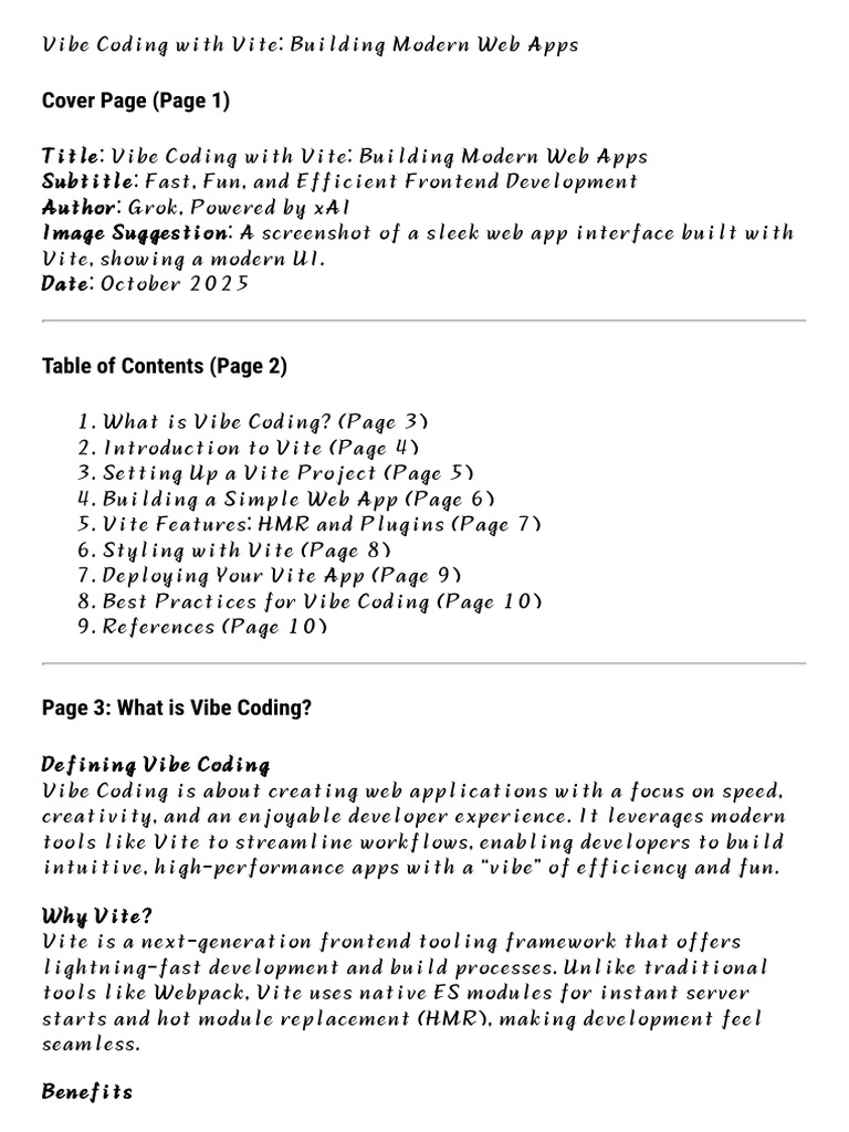 Vibe Coding with Vite Guide | PDF | Web Application | Software Engineering