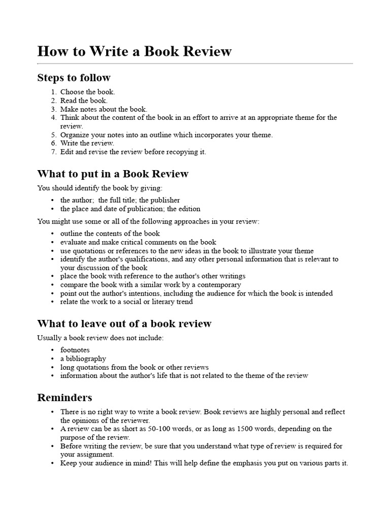 How to Write an Effective Book Review | PDF