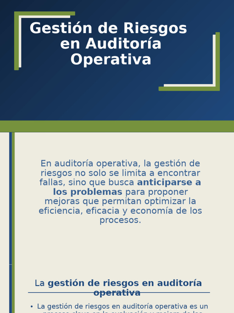 Gestión de Riesgos en Auditoría Operativa | PDF | Auditoría | Riesgo