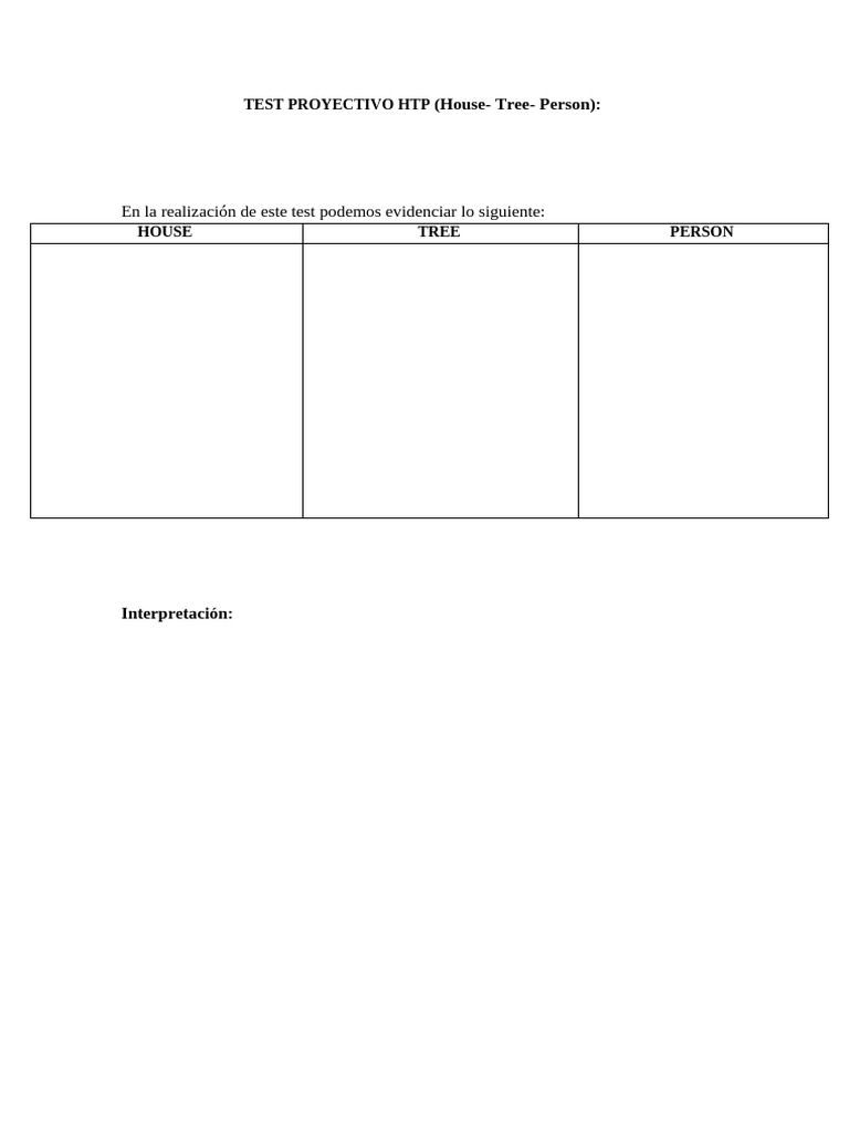 Test Proyectivo HTP | PDF