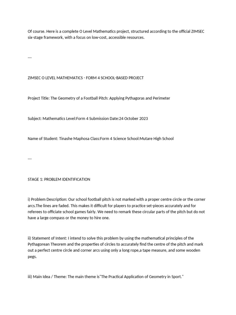 Geometry Application in Football Pitch | PDF | Circle | Mathematics