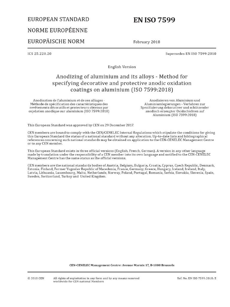 En Iso 7599 - 2018 | PDF