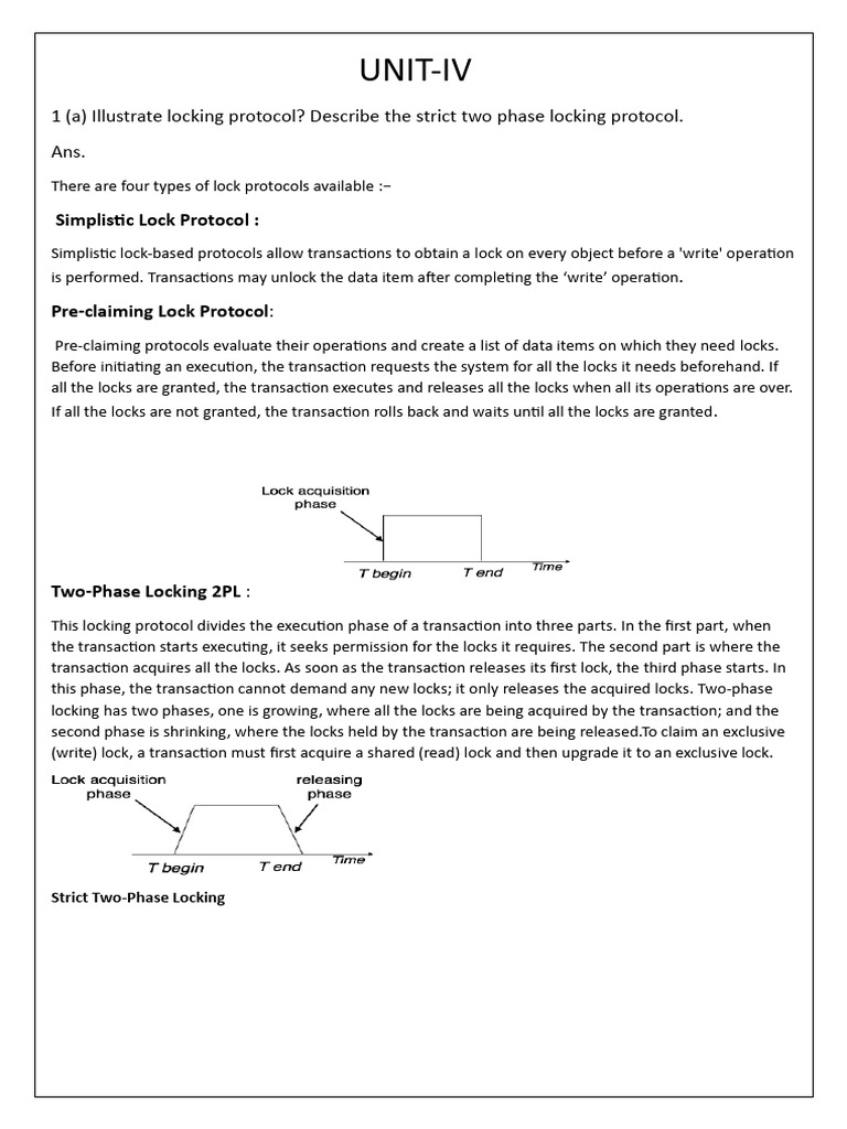 Locking Protocols and Log Recovery in DBMS | PDF | Database Transaction ...