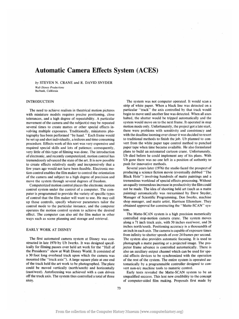 Automated Camera Effects in Filmmaking | PDF | Camera | Computing