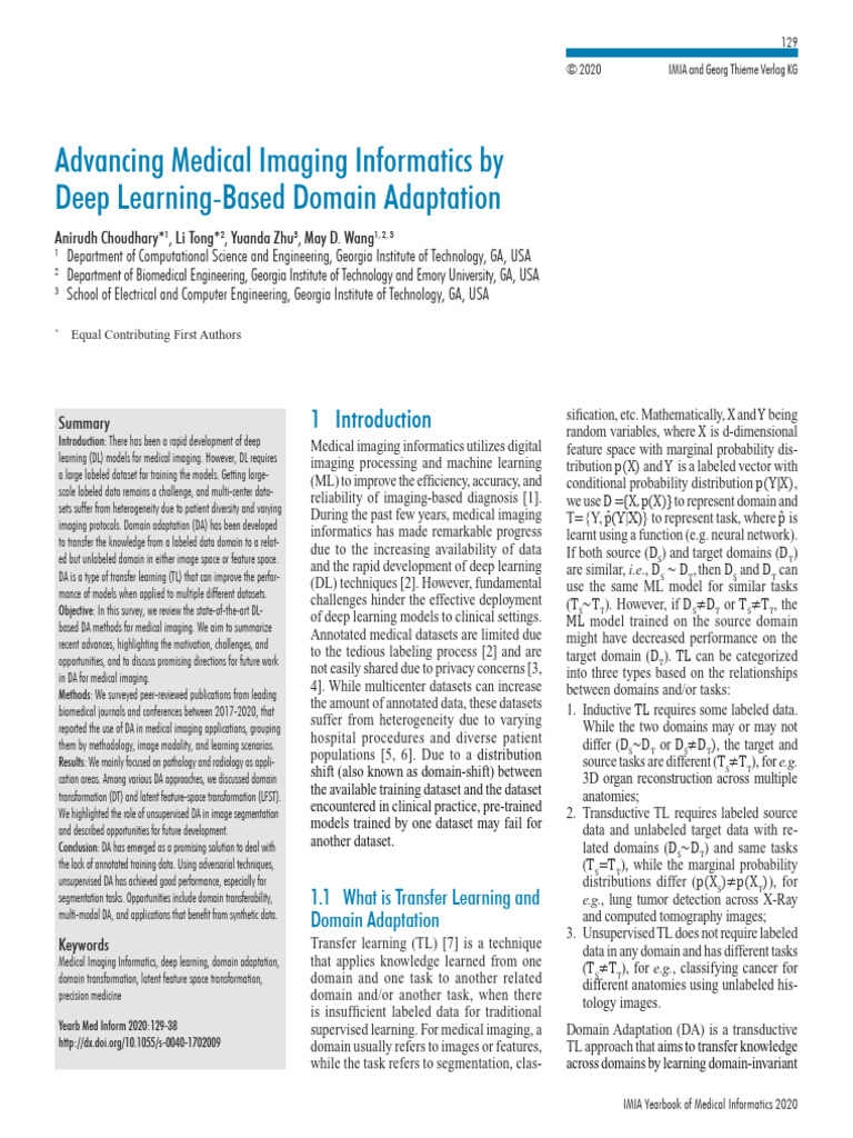 Deep Learning in Medical Imaging DA | PDF | Medical Imaging | Magnetic ...